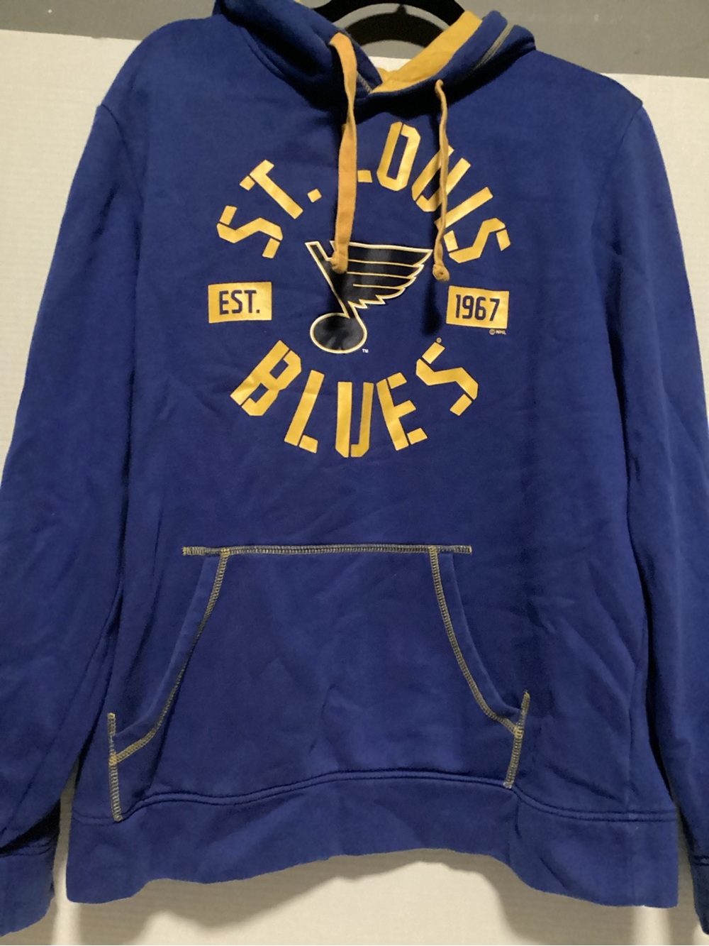 Fanatics Royal Blue and Gold NHL Logo Pullover size L
